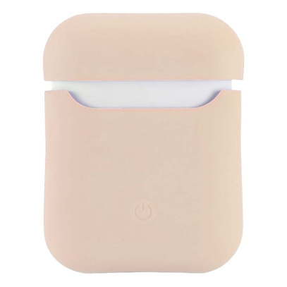 Чехол для Apple AirPods 1/2 Silicone Case Pink, бледно-розовый
