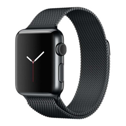 Ремешок для Apple Watch 38/40 mm Gurdini Milanese Loop Space Black, чёрный космос