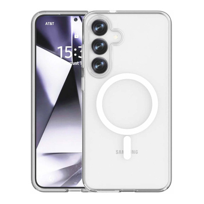 Чехол для Samsung S24 Plus/S25 Plus с силиконовым бампером MagSafe Прозрачный