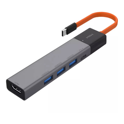 USB-хаб Xiaomi Type-C 5в1 3USB/1USB-C/HDMI 4K (MWCMA05) Серый