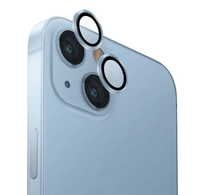 Стекло для iPhone 15/15 Plus UNIQ OPTIX Camera Lens protector Aluminium (IP6.1-6.7(2023)-ALENSBLU) Blue