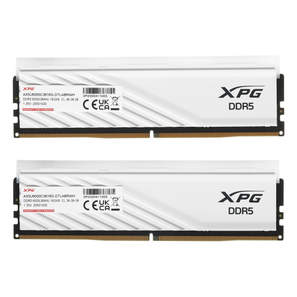 Оперативная память ADATA (AX5U6000C3616G DTLABRWH) DDR5 32GB 6000MHz CL36 UDIMM 2x16GB RGB White