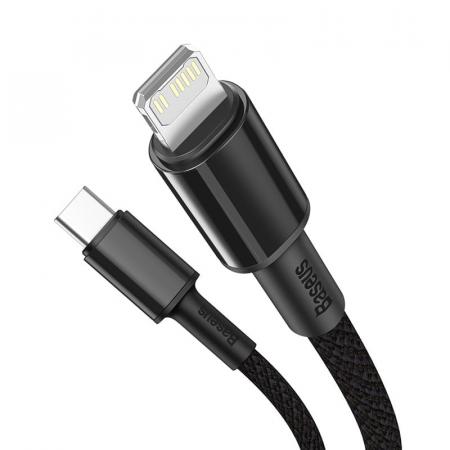 Кабель Baseus High Density Braided Fast Charging Data Cable Type-C – Lightning PD 20W, 1 м (CATLGD-01) Черный