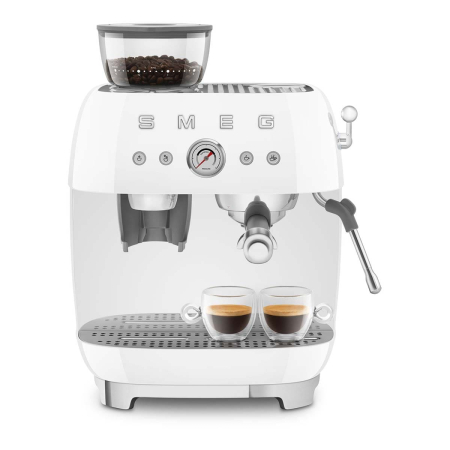 Кофемашина эспрессо со встроенной кофемолкой SMEG 50s style (EGF03WHEU) Белый