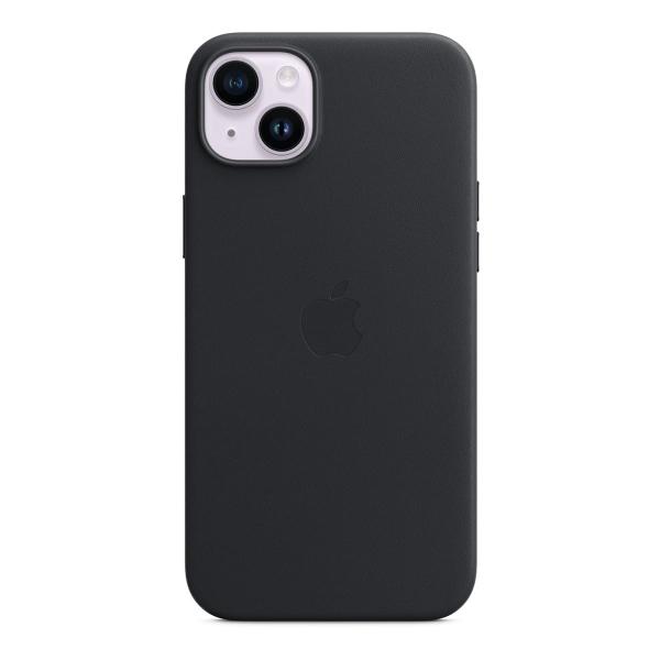 Чехол для Apple iPhone 14 Plus Leather Case MagSafe «Midnight» Чёрный