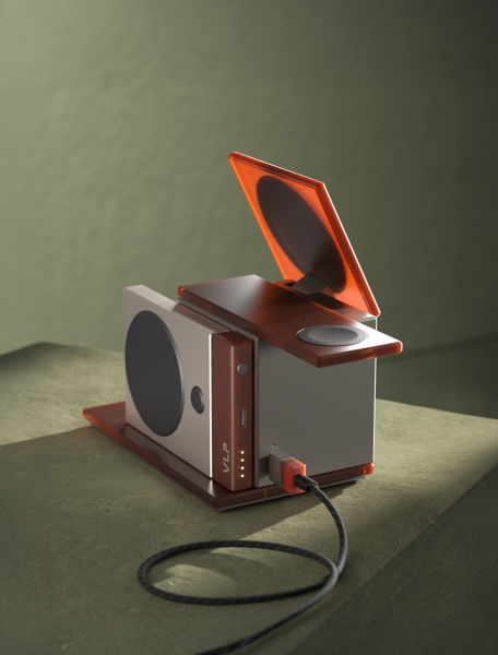 Беспроводное зарядное устройство VLP NEO Qi2.2 Amber gray, серый янтарь