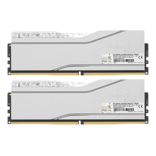 Оперативная память G.SKILL Trident Z5 Royal RGB (F5 6400J3039G16GX2 TR5S) DDR5 32GB 6400MHz CL30 UDIMM 2x16GB RGB