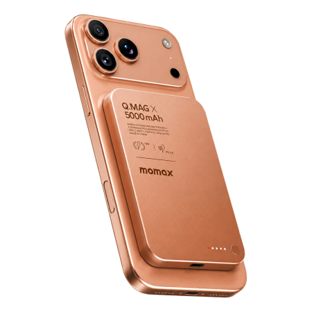 Внешний аккумулятор MOMAX 5000mAh Q.Mag X Magnetic Wireless Battery Pack (IP116AM) Orange, оранжевый