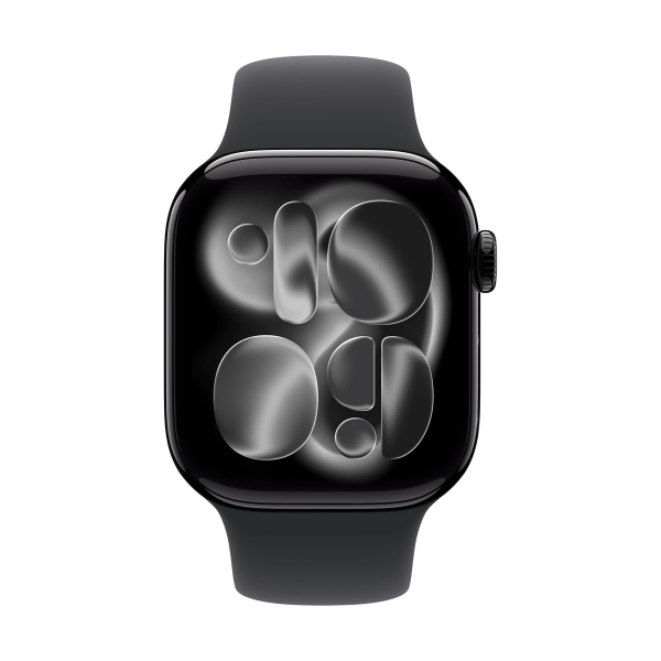 Apple Watch Series 11, 46 мм корпус из алюминия цвета «Jet Black», ремешок Sport Band размера M/L цвета «Black»
