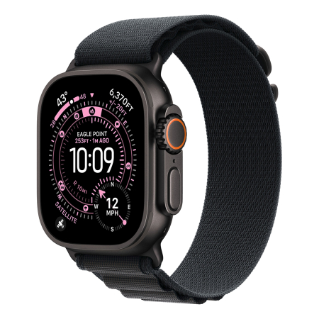 Apple Watch Ultra 3 (2025), 49 мм корпус из титана цвета «Black», ремешок Alpine Loop размера S цвета «Black»