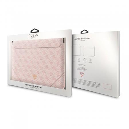 Чехол Guess для ноутбуков 13"/14" Sleeve 4G with Triangle metal logo (GUCS14P4TP) Розовый