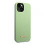 Чехол Guess для iPhone 14 CG Mobile Liquid silicone Gold metal logo Hard (GUHCP14SSLSMN) Зеленый Чехол Guess для iPhone 14 CG Mobile Liquid silicone Gold metal logo Hard (GUHCP14SSLSMN) Зеленый