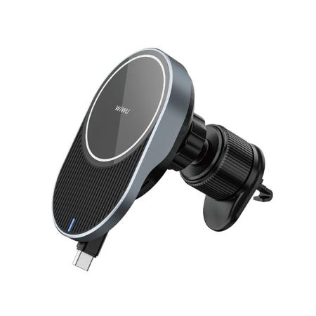 Автомобильный держатель с беспроводной зарядкой WiWU Strong Magnetic Wireless Charging Car Mount + Charging Cable (CH-315) Черный