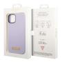 Чехол Guess для iPhone 14 с Magsafe CG Mobile Liquid silicone Plate metal logo Hard (GUHMP14SSBPLU) Сиреневый Чехол Guess для iPhone 14 с Magsafe CG Mobile Liquid silicone Plate metal logo Hard (GUHMP14SSBPLU) Сиреневый