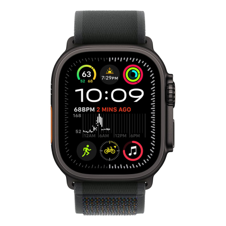 Apple Watch Ultra 2 (2024), 49 мм корпус из титана цвета «Black», ремешок Trail Loop размера S/M цвета «Black»