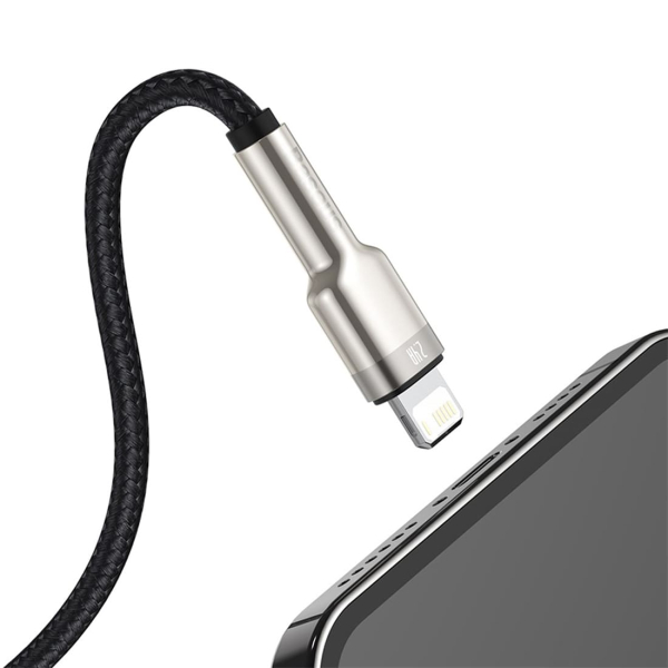 Кабель Baseus Cafule Series Metal Data Cable USB to iP 2,4A, 0,25 м (CALJK-01) Чёрный