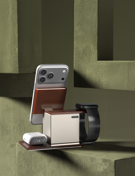 Беспроводное зарядное устройство VLP NEO Qi2.2 Amber gray, серый янтарь