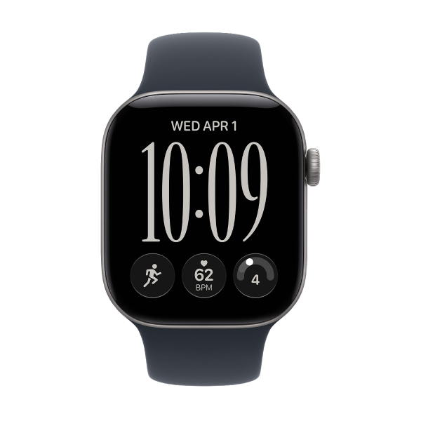 Apple Watch Series 12, 46 мм корпус из алюминия цвета «Space Gray», ремешок Sport Band размера M/L цвета «Navy Blue»